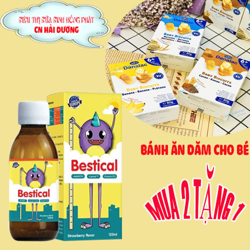 Combo 2 lọ Canxi Bestical 120ml - Bổ sung Canxi sinh học, vitamin D3, K2 hỗ trợ xương chắc khỏe, phát triển chiều cao ch