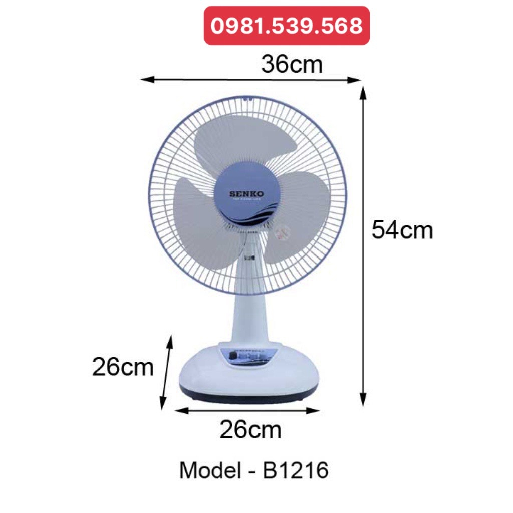 Đã thích  Quạt điện Senko B1216 để bàn nhỏ mini công suất 40W chính hãng Giao màu ngẫu nhiên