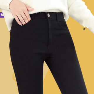Quần legging nữ MICHOO dài lưng cạp cao giữ nhiệt legging thun ôm bó vải dày dặn cao cấp 2 khuý - 1 khuy
