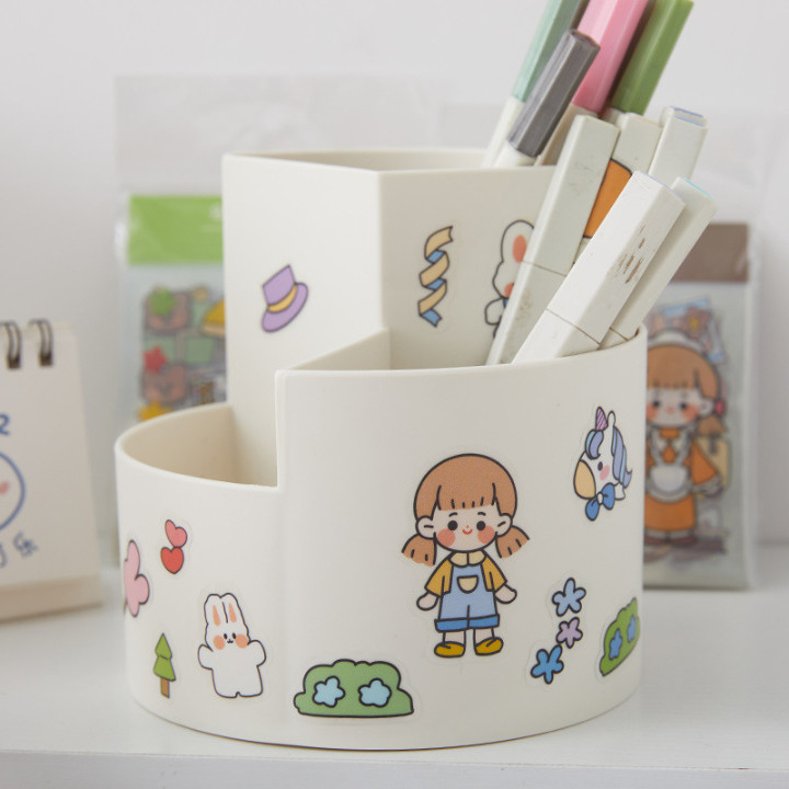 Tấm Sticker nhiều hình cute, dễ thương trang trí sổ tay, bình nước, kệ đồ, giá sách- Miếng dán sticker trong suốt 01819