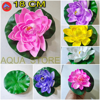 Hoa sen, lá sen giả thả nước thả bát 18cm 15cm 10cm trang trí tiểu cảnh vườn hồ