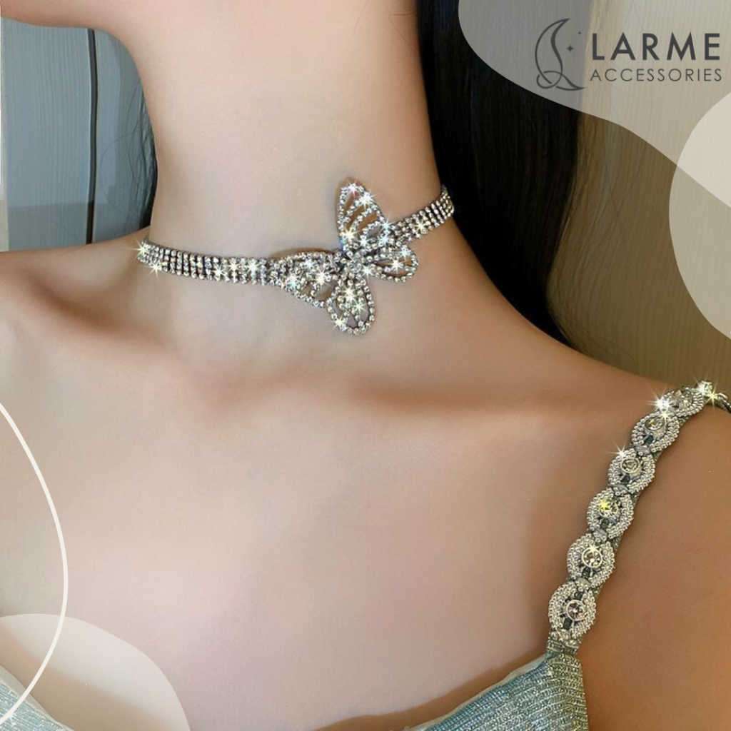 Choker nữ, vòng cổ đính đá dự tiệc sang trọng, choker cổ cá tính larme accessories -DC0109