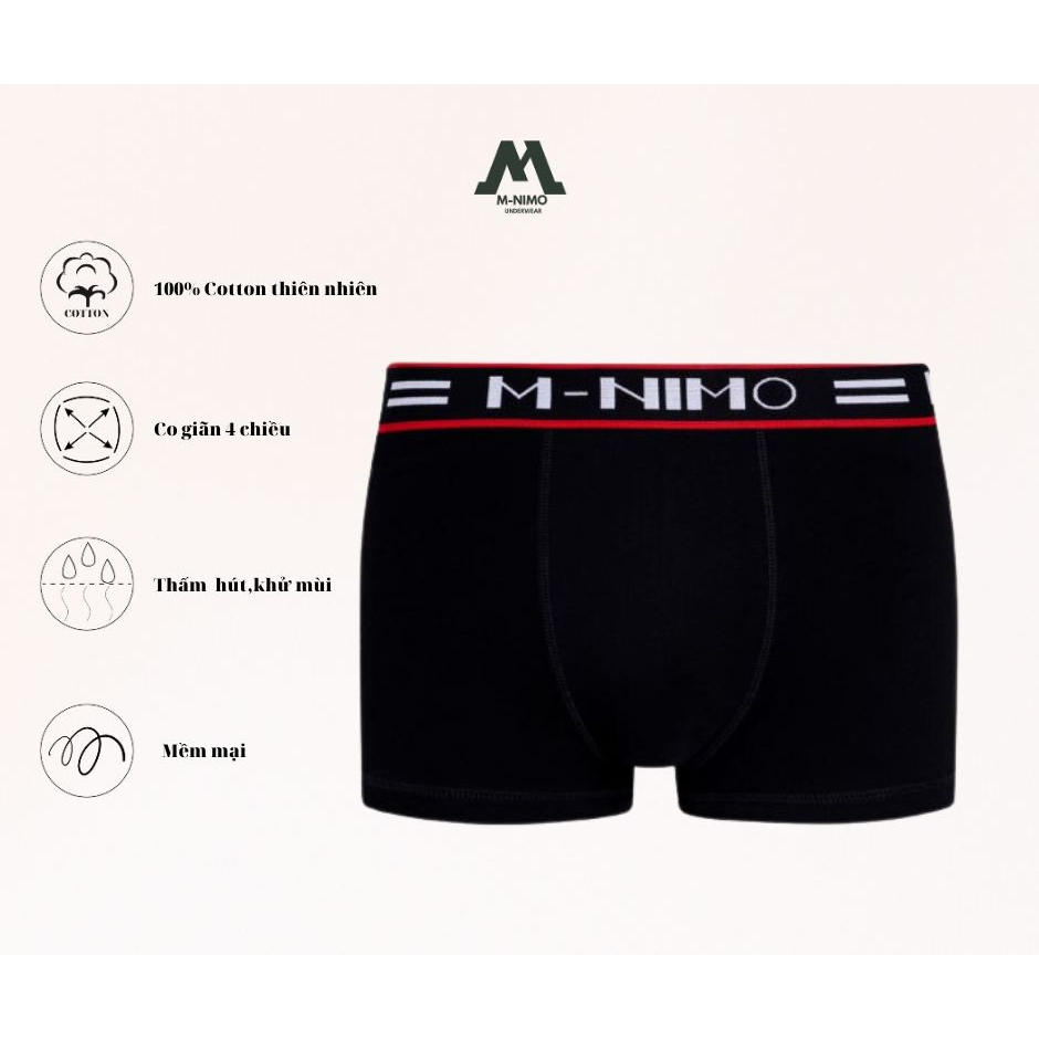 Quần lót Boxer & Trunk nam M-Nimo mã M-060 Cotton thiên nhiên cao cấp, co giãn, thấm hút cực tốt
