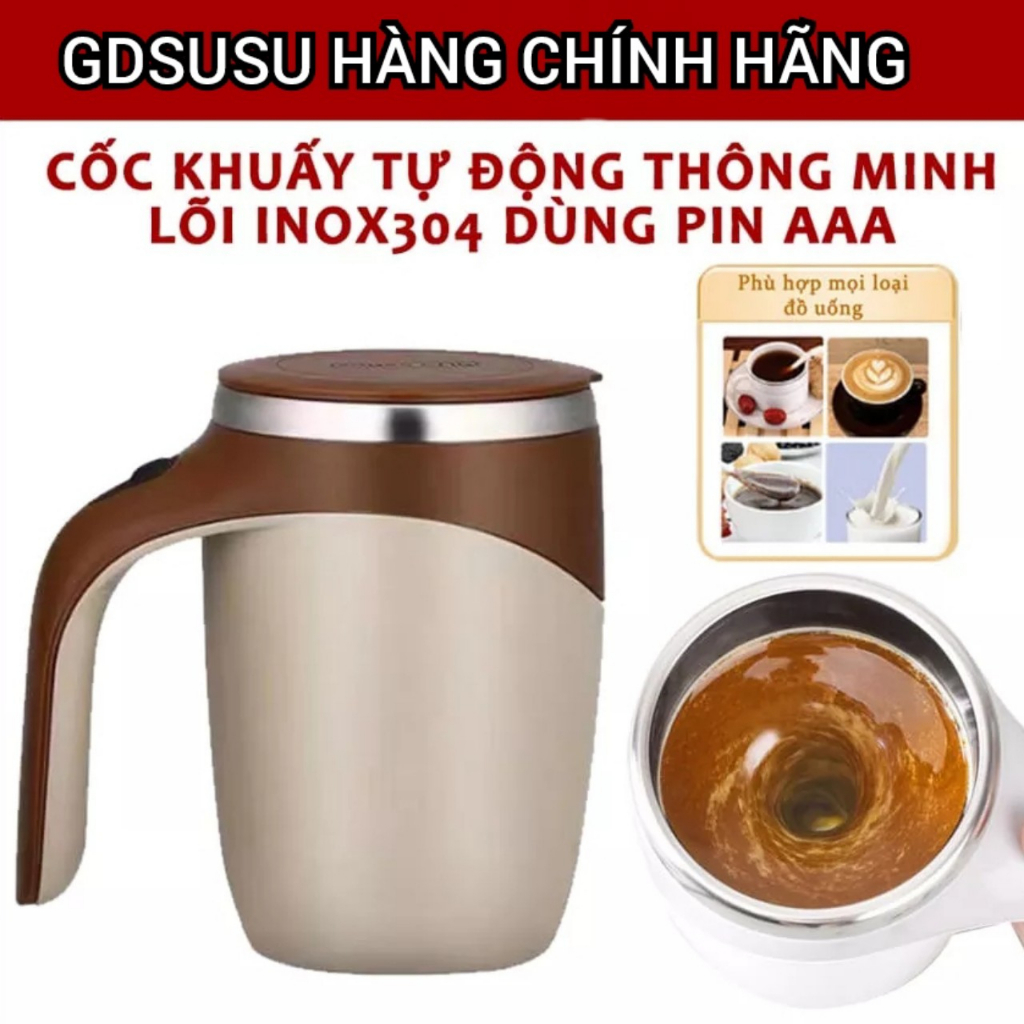 Cốc tự khuấy đa năng giữ nhiệt,Cốc khuấy tự động dùng pin siêu tiện chất liệu thép 304 không rỉ giữ nhiệt tốt