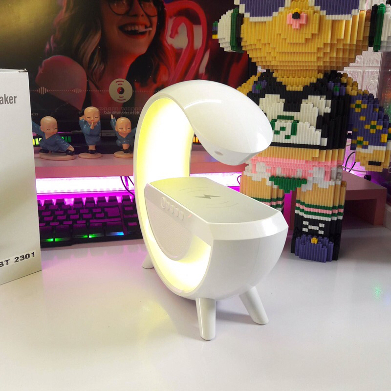 Loa Bluetooth Sạc Không Dây Dây Đèn Led Tạo Không Khí 3in1 BT 2301 Loa Nghe Nhạc Đa Năng