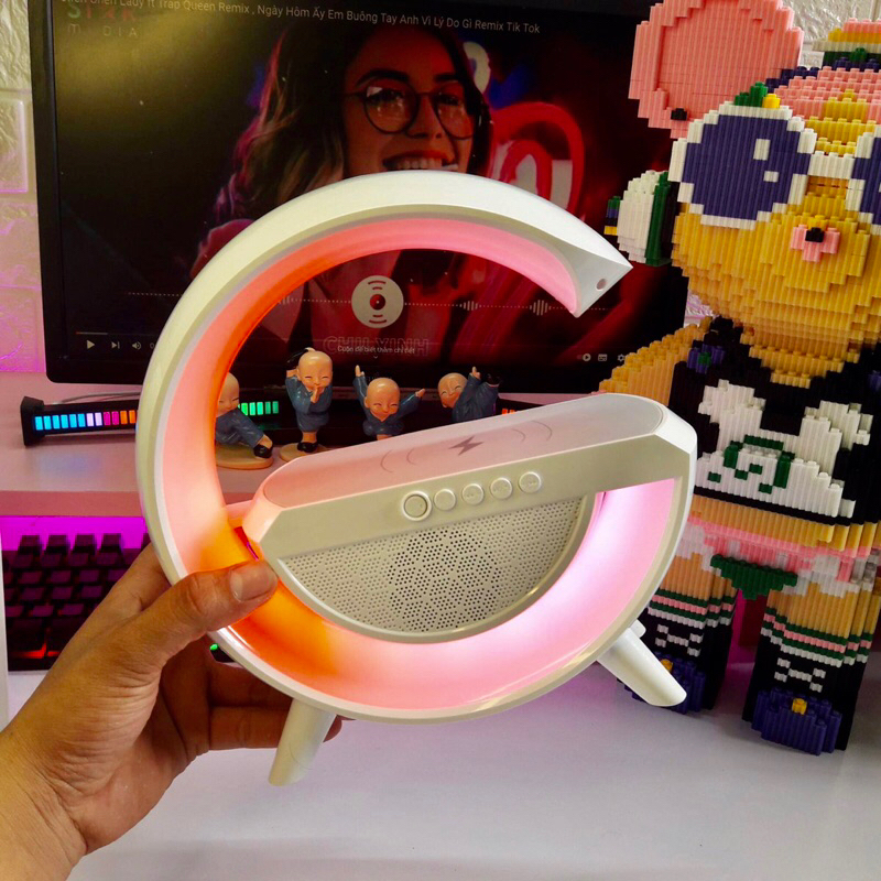 Loa Bluetooth Sạc Không Dây Dây Đèn Led Tạo Không Khí 3in1 BT 2301 Loa Nghe Nhạc Đa Năng