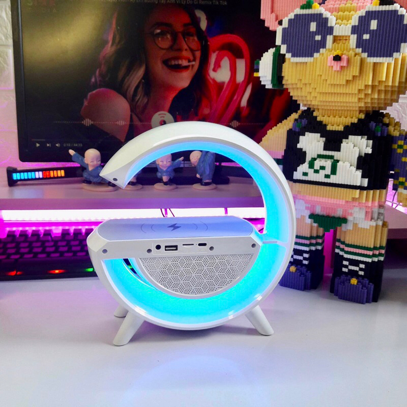 Loa Bluetooth Sạc Không Dây Dây Đèn Led Tạo Không Khí 3in1 BT 2301 Loa Nghe Nhạc Đa Năng