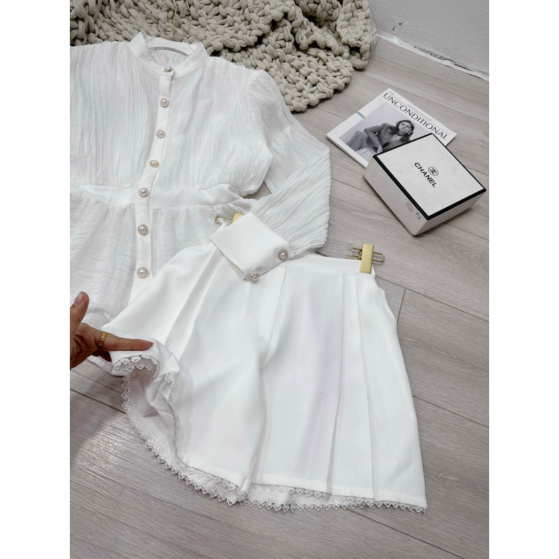 Sét áo lụa đũi tay ngắn + quần đùi - Free size dưới 54kg