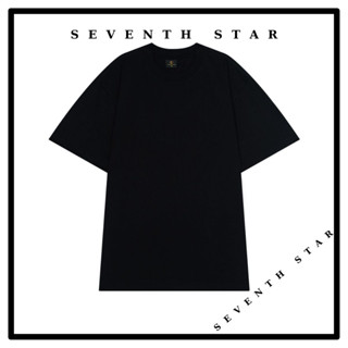 Áo thun unisex Seventh Star Basic ĐEN phông tay lỡ nam nữ form rộng Oversize