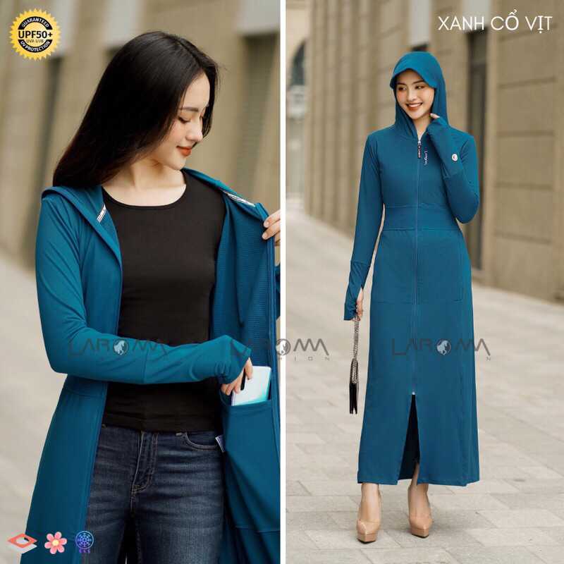 Áo chống nắng 2 lớp toàn thân thông hơi chất cườm xoàn