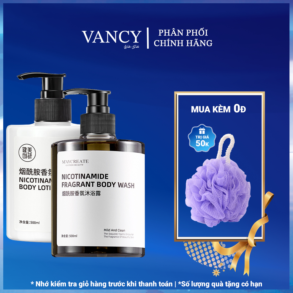 Combo Sữa Tắm Và Sữa Dưỡng Thể Trắng Da Niacinamide Hương Nước Hoa