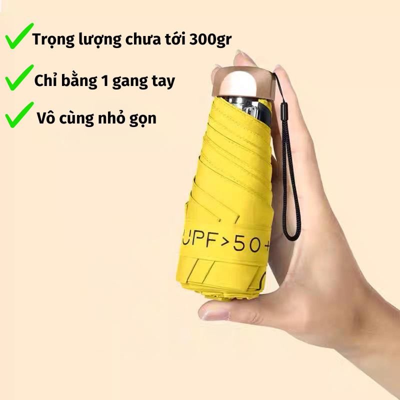 Dù Gấp Gọn SUMI Che Mưa Nắng Mini Bỏ Túi Chống Tia UV Nhỏ Nhẹ Tiện Lợi