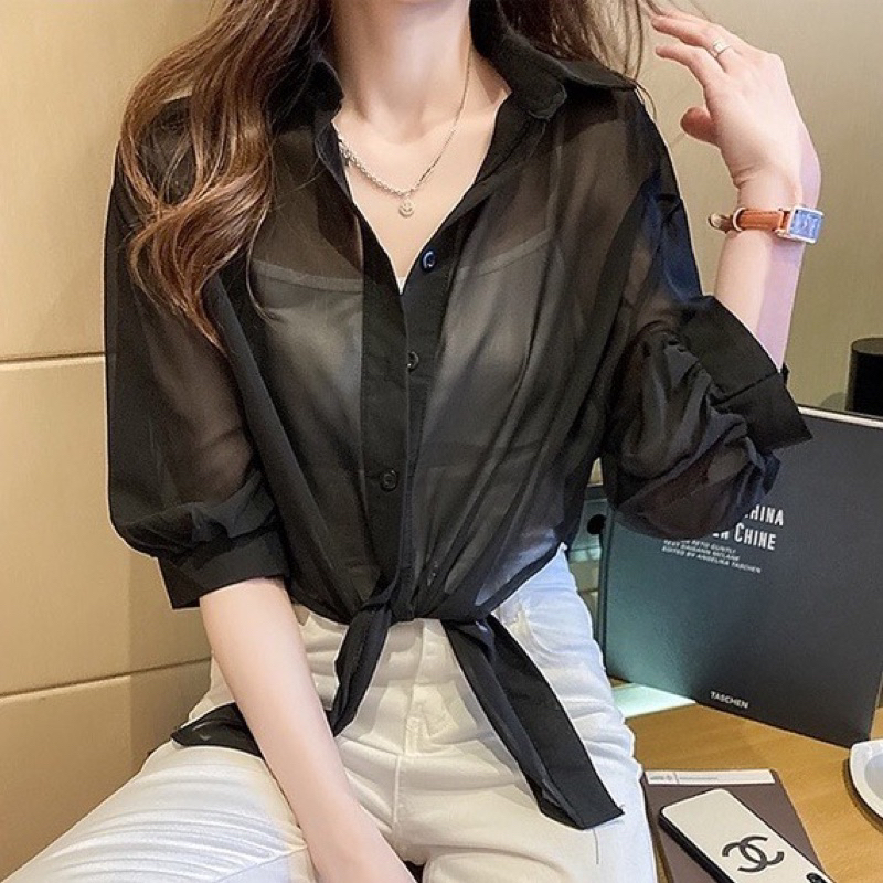 🔻Sơ Mi Tay Phồng Cột Eo + 2 dây🔻