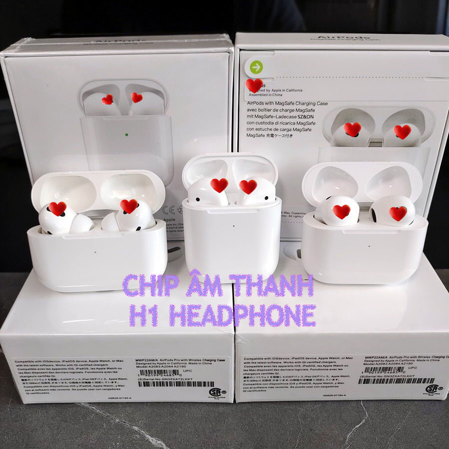 Tai nghe Bluetooth AP Pro Gen 2/3/4 Không Dây Full Chức Năng, Pin Trâu Dùng Cho Mọi Điện Thoại, Chính Định Vị, Đổi Tên