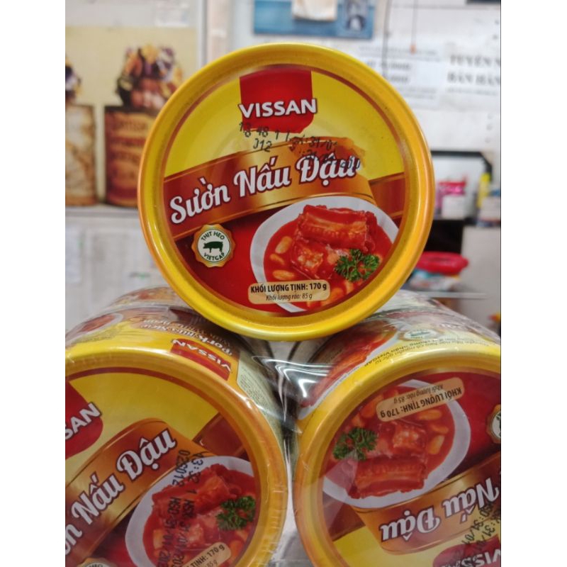 Combo 4 Hộp Sườn Nấu Đậu Lon in Vissan 170g - 190