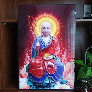 Tranh treo tường, tranh gỗ tráng gương Địa Tạng Vương Bồ Tát, nhiều kích thước