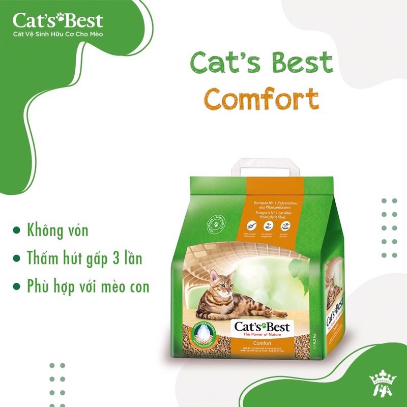 Cát vệ sinh hữu cơ cho mèo Cat's Best Comfort túi 4.3KG