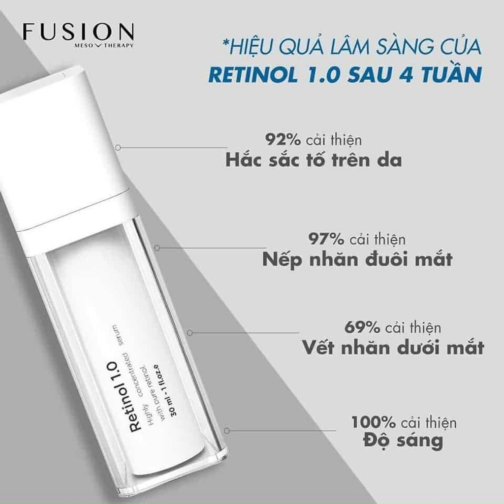 Tinh Chất Chống Lão Hóa Sáng Da Ngừa Mụn Fusion Retinol 1.0 30ml Tretinoin Aret 0.1% - 0.05% - 0.025% (20g)