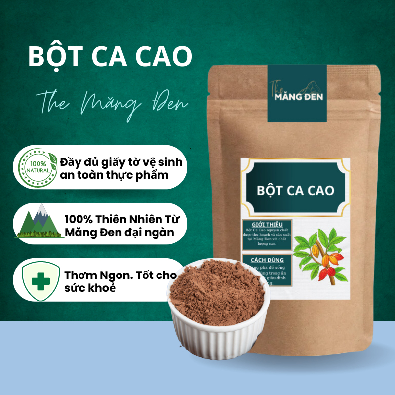 Bột Ca Cao Nguyên chất Măng Đen 250gr Đặc Sản The Măng Đen Kon Tum