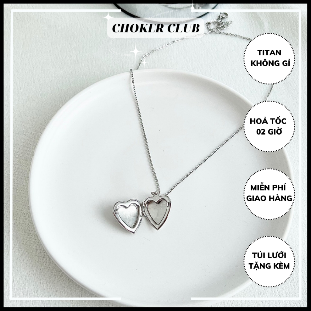 Dây chuyền trái tim mở nắp Heart Locket N03 Choker Club