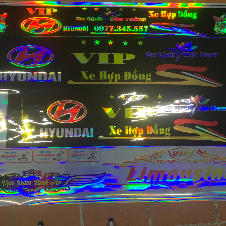 Tem dán trước kính xe County, Xe khách - Tem chống nắng mưa