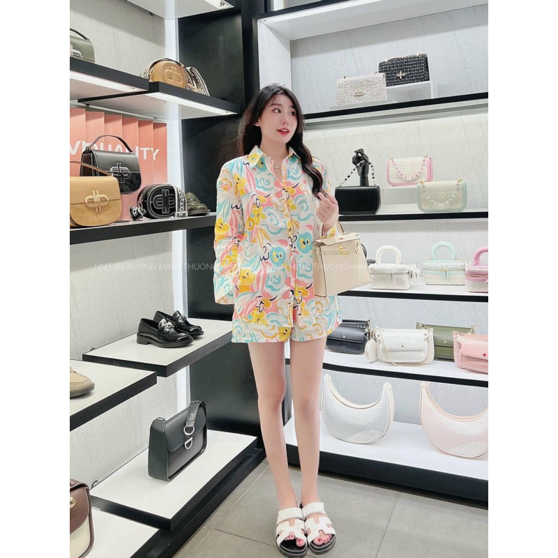 Sét đùi áo thun form dấu quần in dễ thương - Free size dưới 55kg