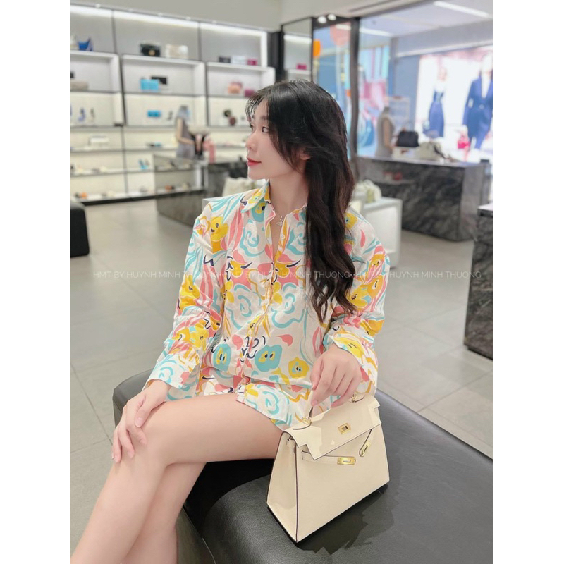 Sét đùi áo thun form dấu quần in dễ thương - Free size dưới 55kg