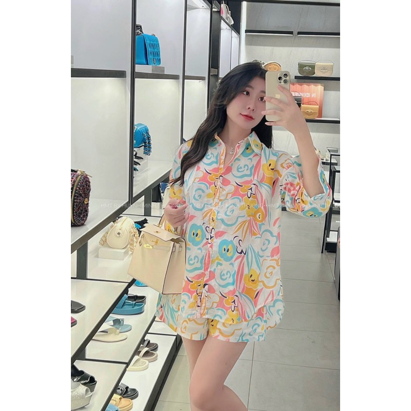 Sét đùi áo thun form dấu quần in dễ thương - Free size dưới 55kg