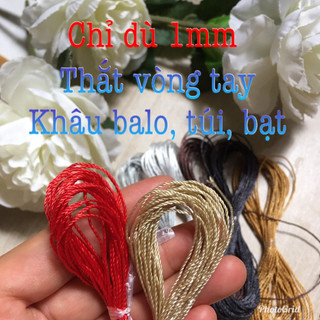 🌺 Chỉ dù 1mm thắt vòng tay, khâu bạt túi balo sợi polyester