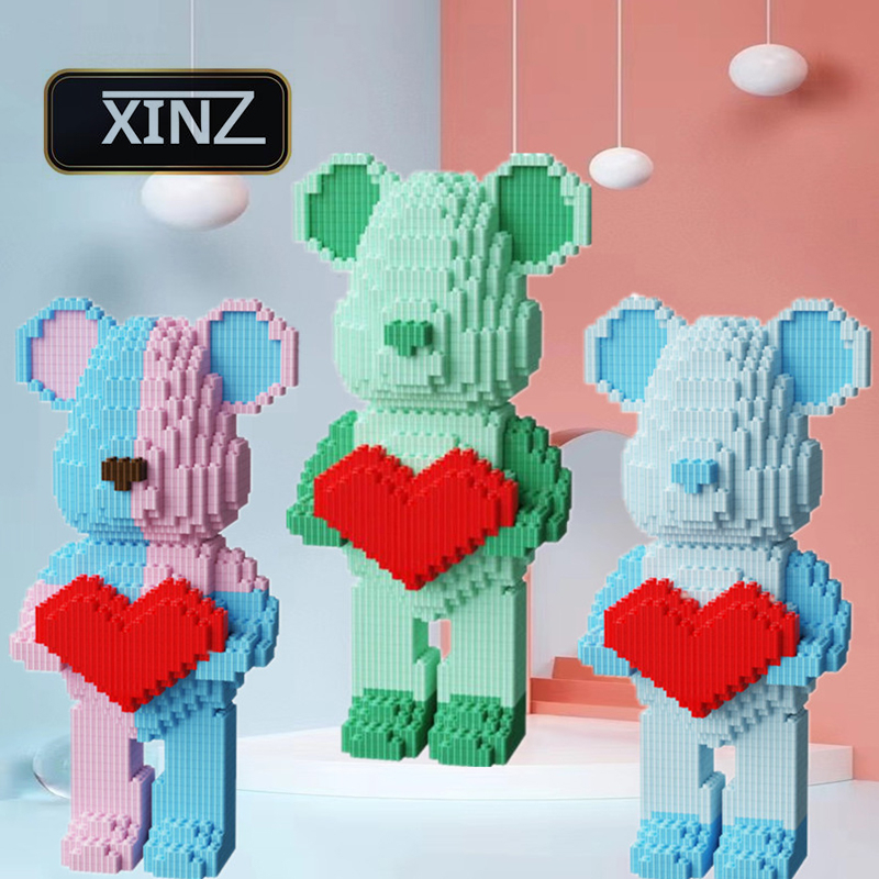 Lego mô hình lắp ráp gấu bearbrick 33cm XINZ đồ chơi xếp hình chú gấu bạo lực đẹp dễ thương