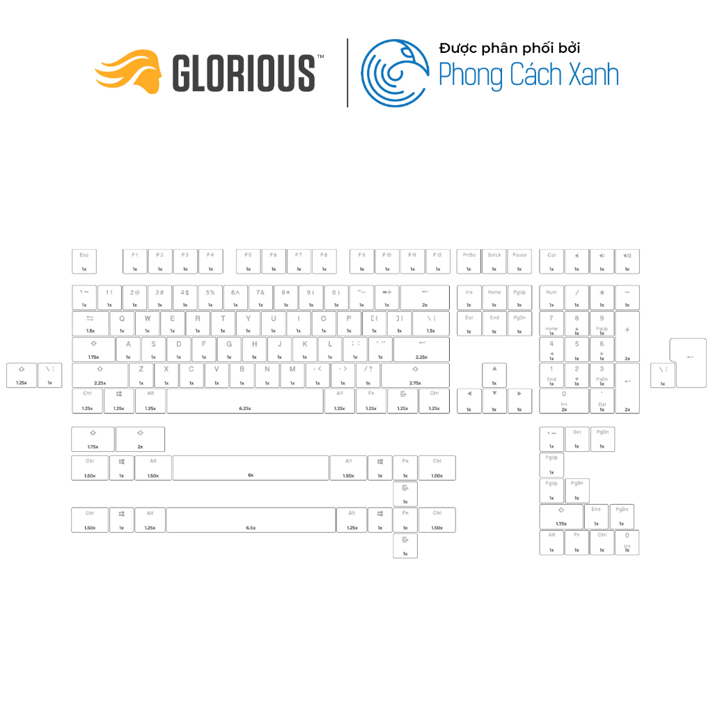 Bộ Keycap Pudding Glorious Aura V2 PBT Doubleshot thay thế - 145 phím - Hàng Chính Hãng