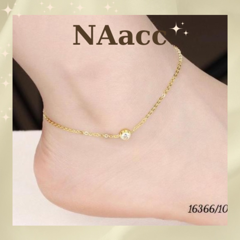 ᴺᴬᵃᶜᶜ Lắc chân nữ TITAN đơn giản 1 viên đá nhỏ dễ thương [không gỉ]