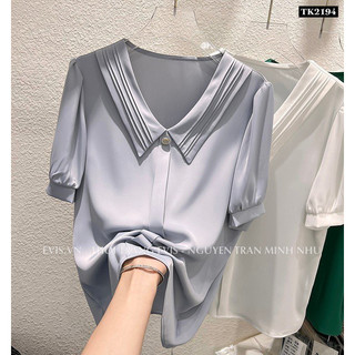 [EVIS.VN] Áo lụa công sở cổ xếp cách điệu TK2194