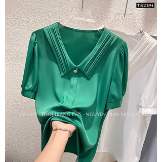 [EVIS.VN] Áo lụa công sở cổ xếp cách điệu TK2194