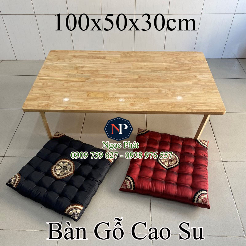 Bàn Ngồi Bệt Gỗ Cao Su 100x50x30cm - Bàn Học Sinh, Sinh Viên Gấp Gọn