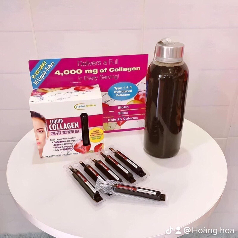 ( Hàng nội địa ) Nước uống đẹp da collagen liquid hộp 30 ống mỹ