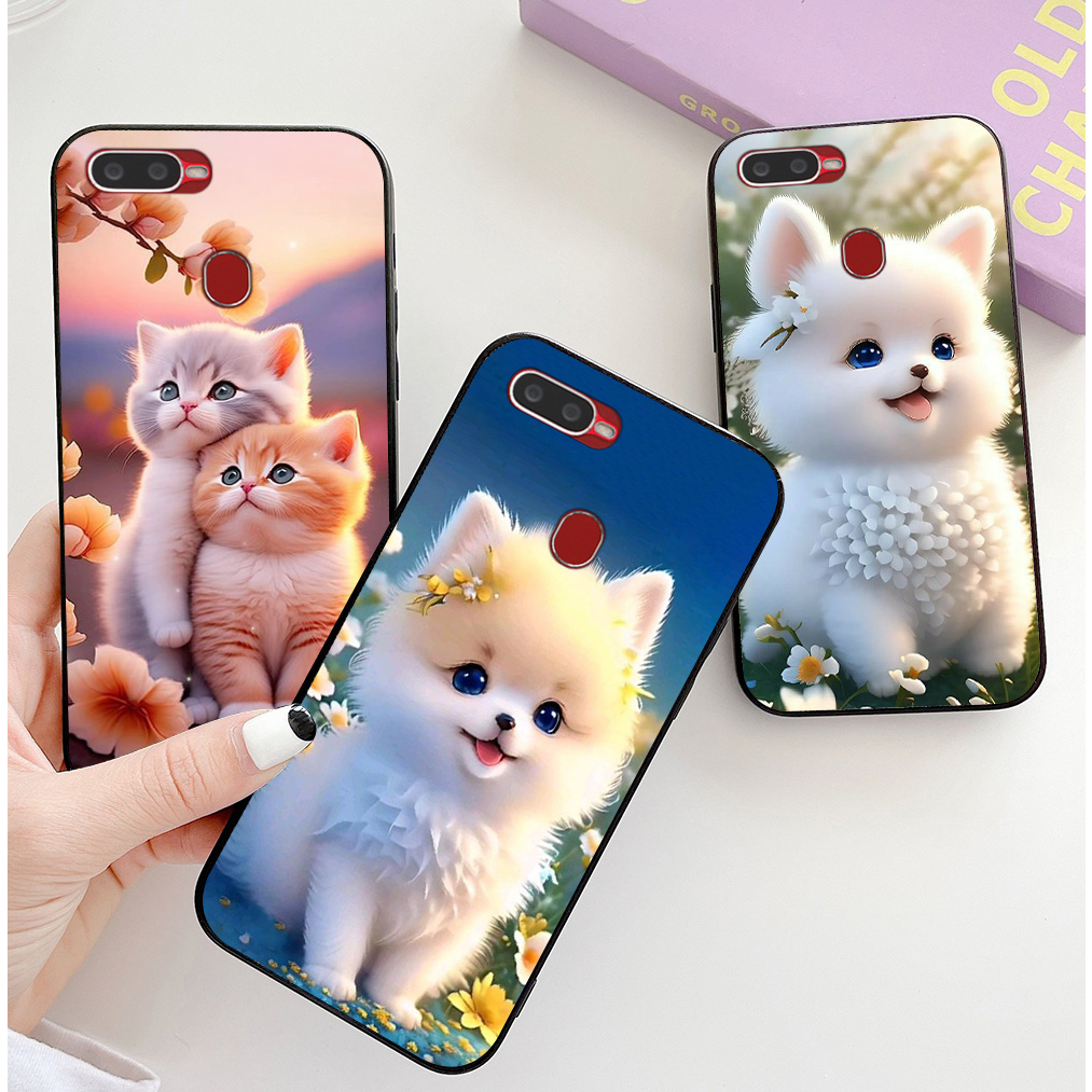 Ốp lưng oppo a5S / oppo A7 / oppo A9 / oppo A12 in hình chú mèo dễ thương cute