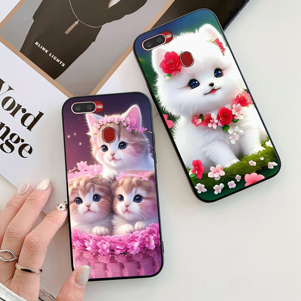 Ốp lưng oppo a5S / oppo A7 / oppo A9 / oppo A12 in hình chú mèo dễ thương cute