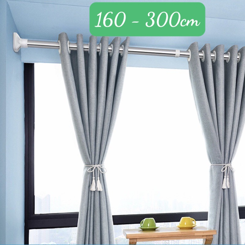 Thanh Treo Rèm Không Cần Khoan Tường, Thanh Treo Quần Áo Đa Năng Inox Không Cần Khoan Tường