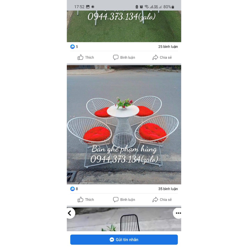 Thanh lý bộ bàn ghế sắt  sân vườn ngoài  trời  .