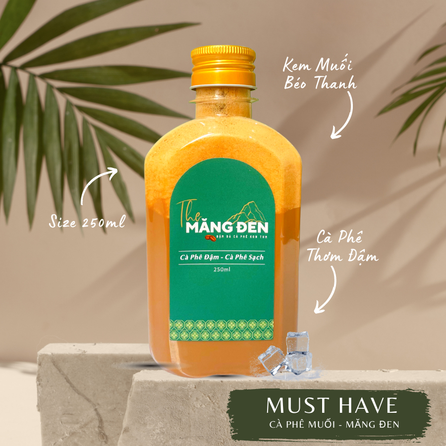 Chai Cà Phê Muối Pha Sẵn The Măng Đen 250ml Kem Muối Béo Thanh Cafe Thơm Đậm