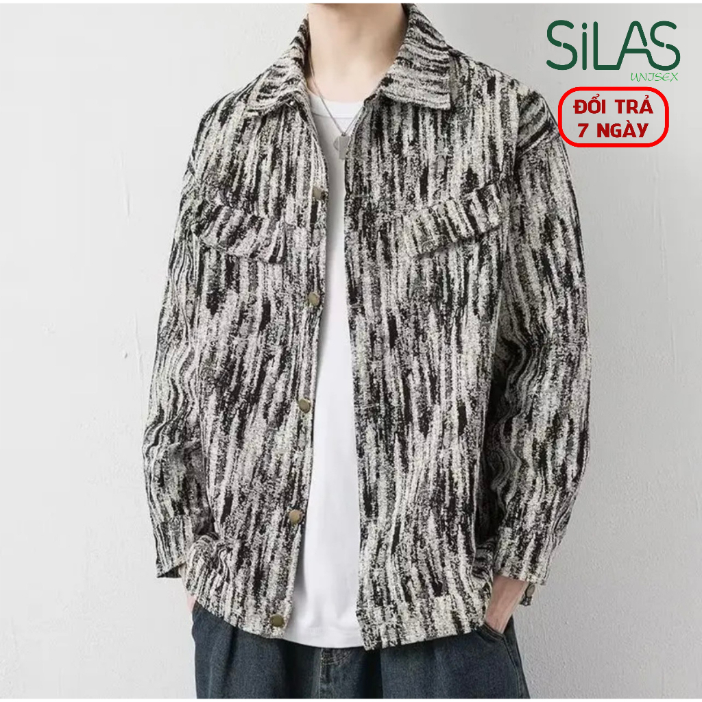 Áo Khoác Dáng Sơmi Độc Lạ Chất Dạ Xước Cao Cấp