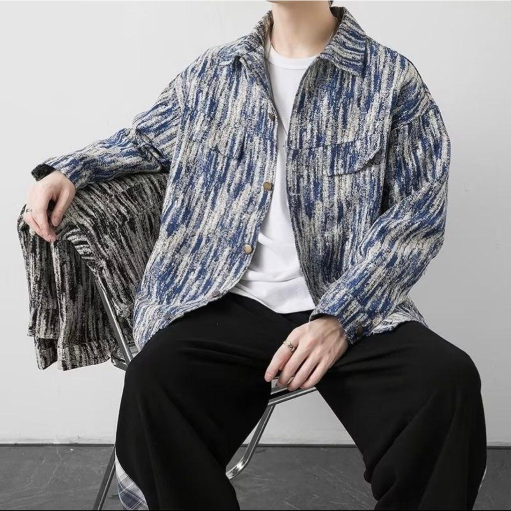 Áo Khoác Dáng Sơmi Độc Lạ Chất Dạ Xước Cao Cấp