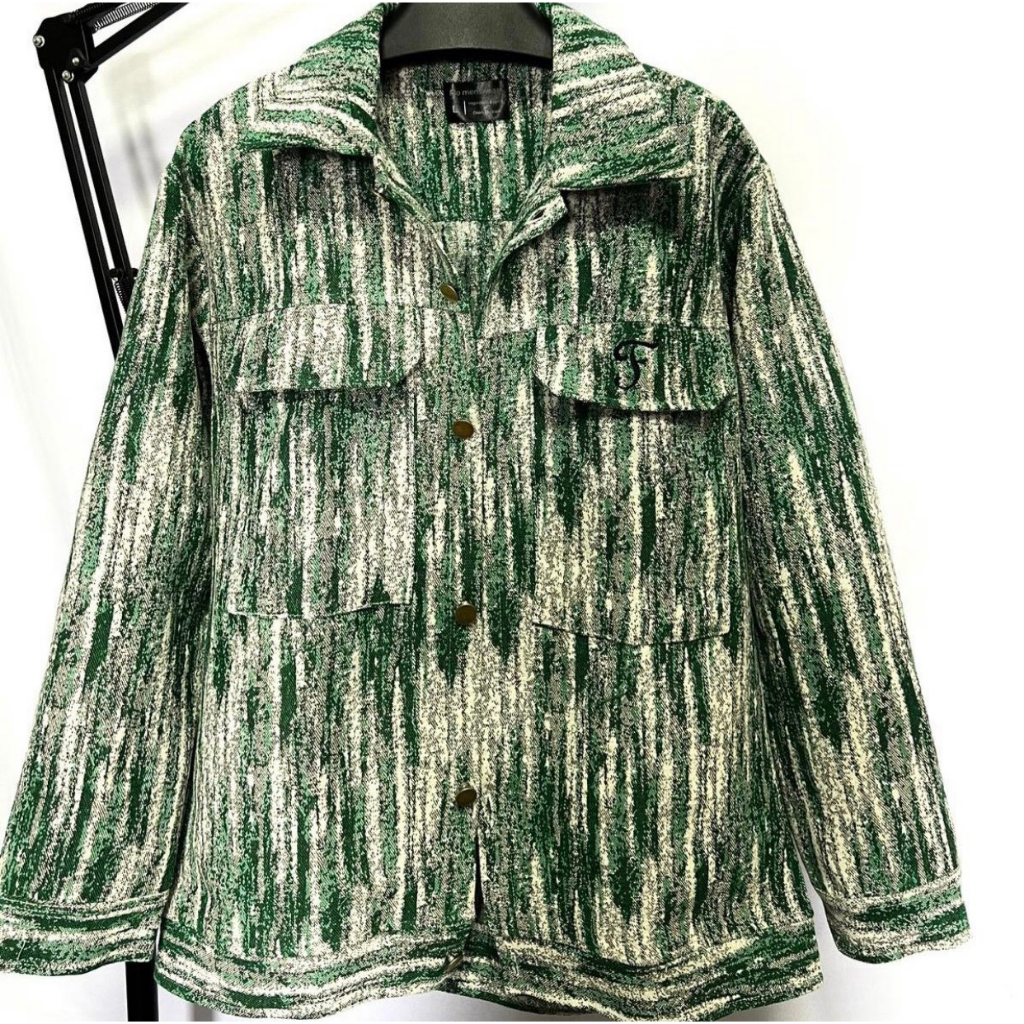 Áo Khoác Dáng Sơmi Độc Lạ Chất Dạ Xước Cao Cấp