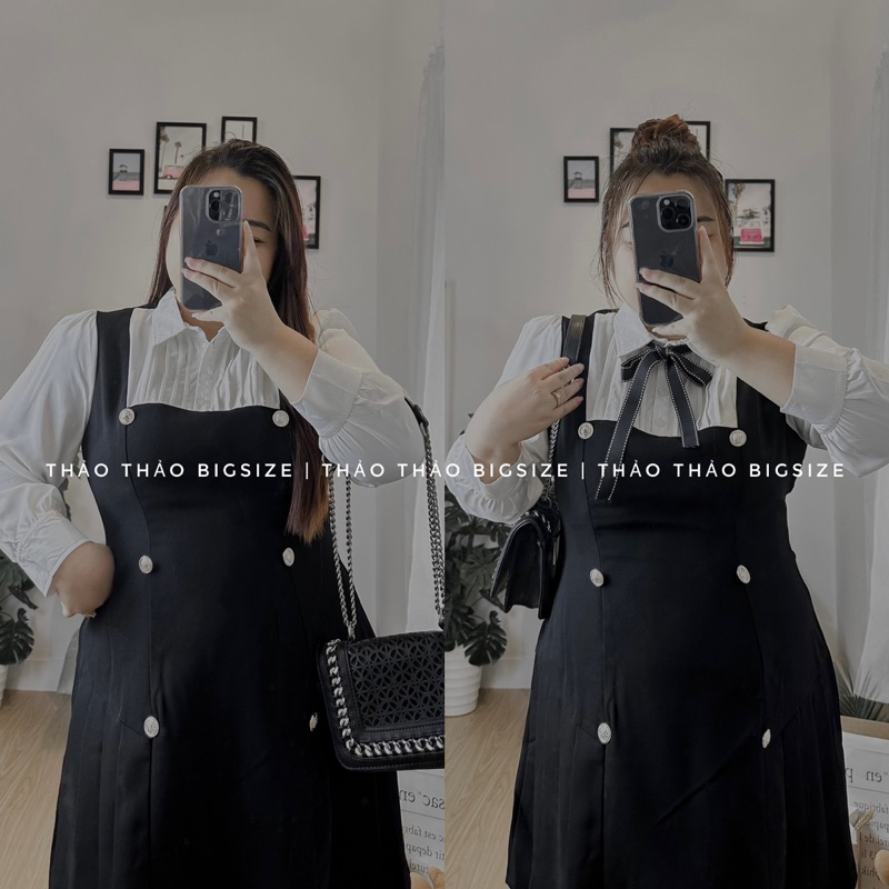 ĐẦM TIỂU THƯ PHỐI SƠ MI KÈM RUY BĂNG