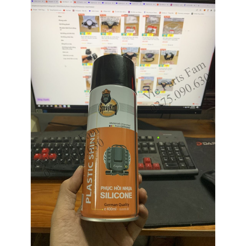Phục hồi nhựa nhám, làm mới nhựa nhám, đen bóng nhựa nhám sprayking 400ml