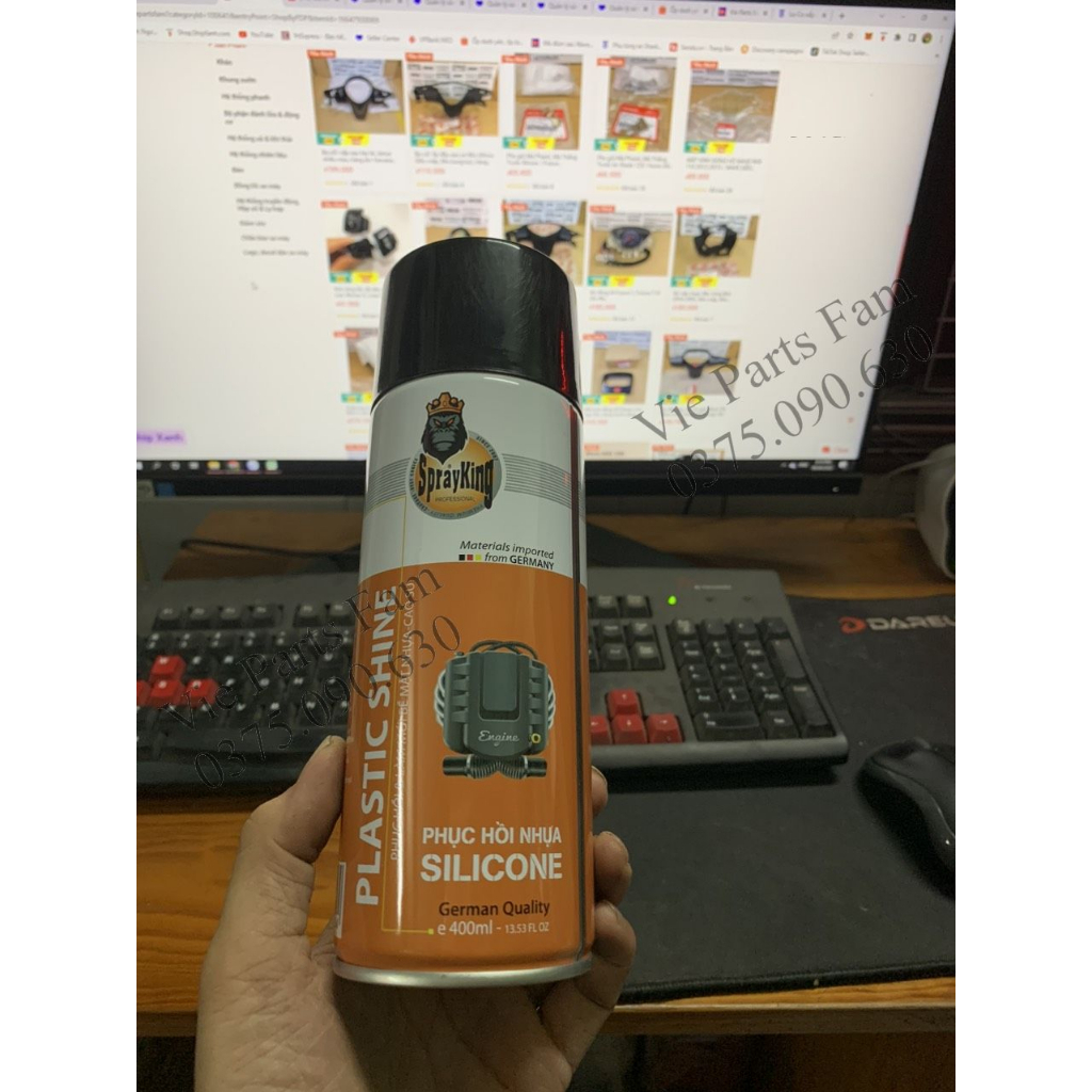 Phục hồi nhựa nhám, làm mới nhựa nhám, đen bóng nhựa nhám sprayking 400ml