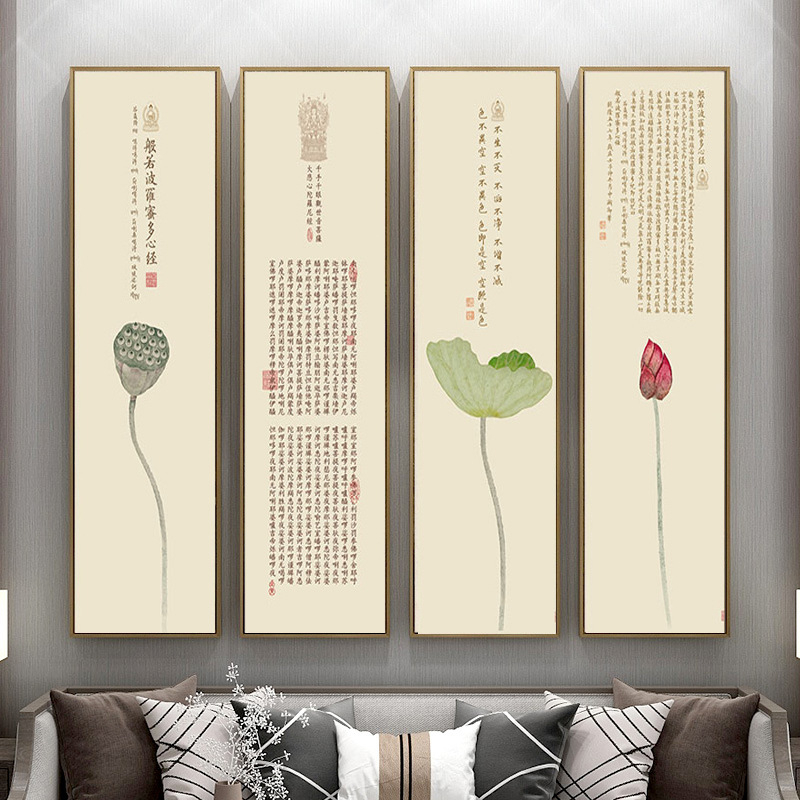 Tranh hoa sen decor cổ kính treo tường chất liệu canvas nhiều mẫu cực đẹp và sắc nét đã bao gồm khung tặng kèm đinh