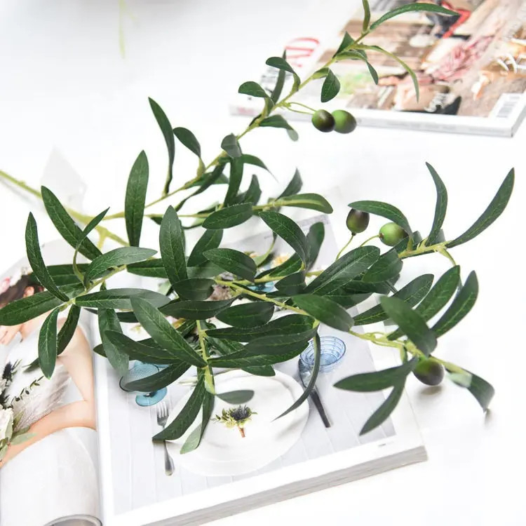 Cành ô liu, oliu giả dài 95cm 10 nhánh
