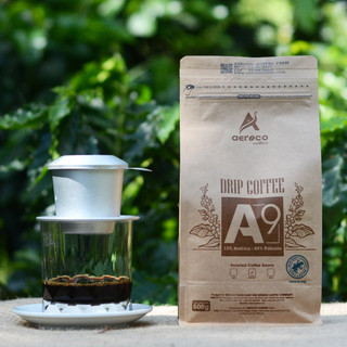 Cà phê đặc sản hạt rang PHA PHIN A9 AEROCO COFFEE nguyên chất 100%, rang mộc, hậu vị ngọt thơm túi 500g